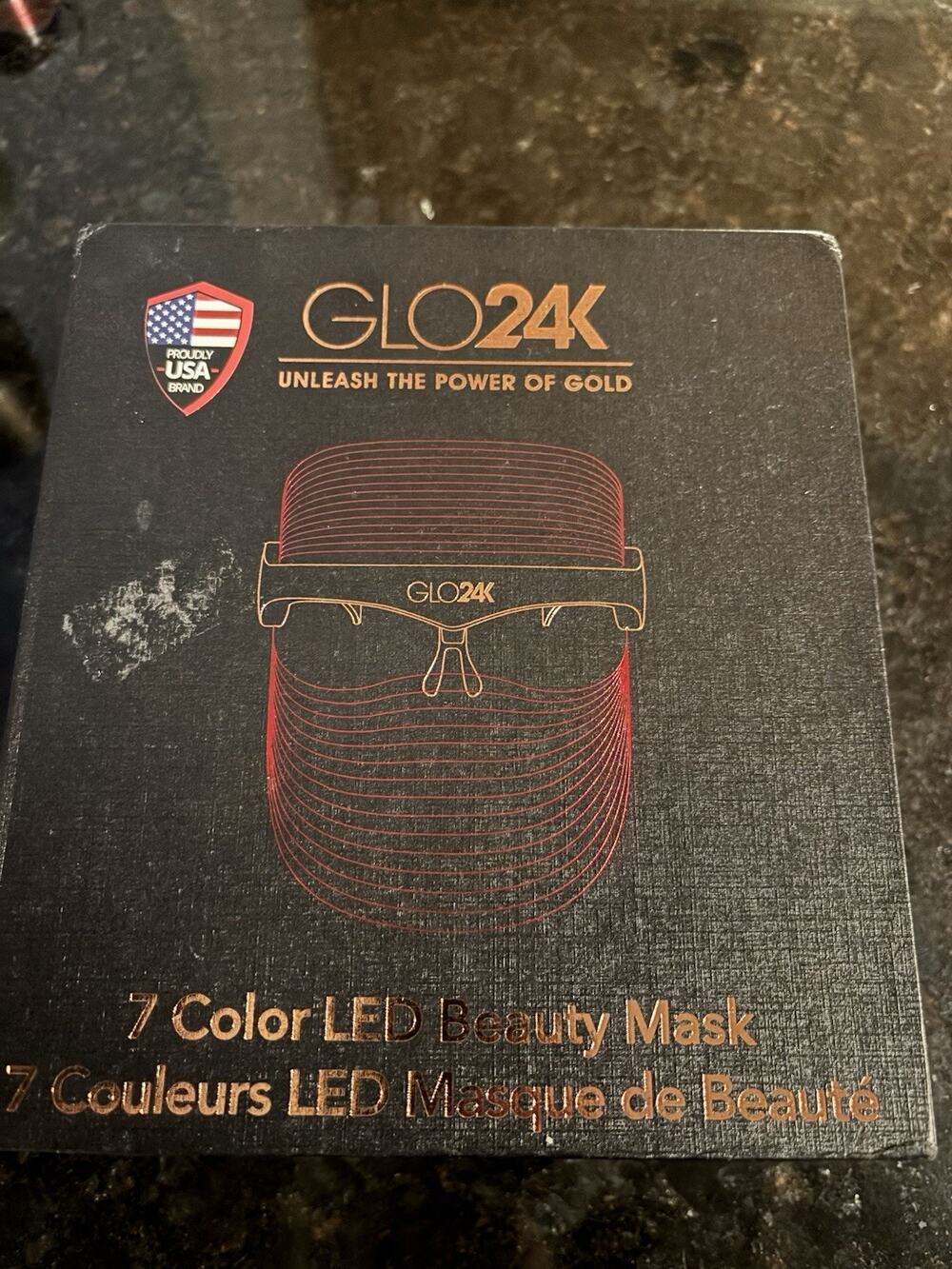 GLO24K 7 Color LED Beauty Mask open box